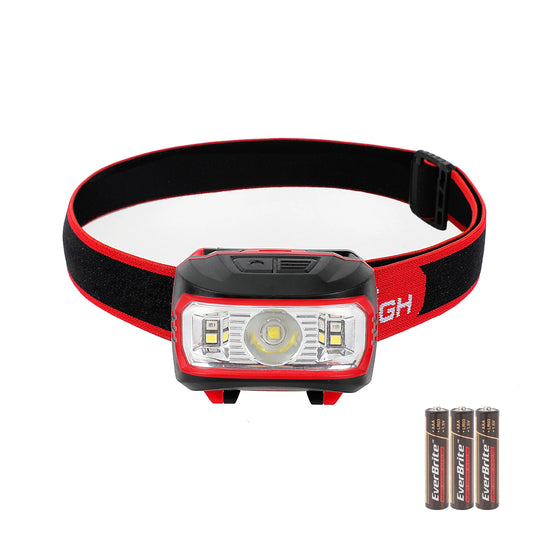 300-Lumens LED Battery Powered Headlamp with 5 Modes and Adjustable Head Strap, 3 Batteries, 0.14 Lbs